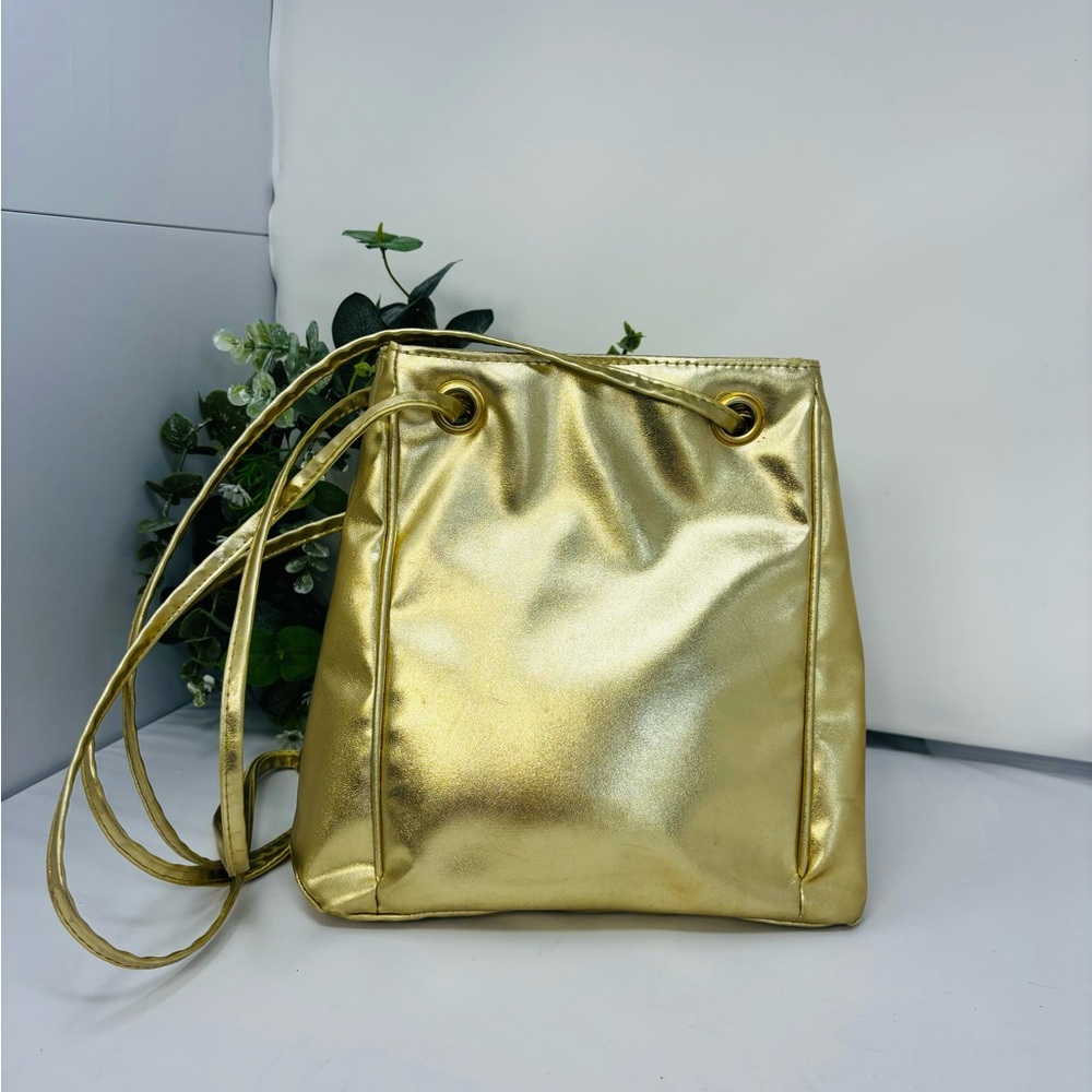 Warren Reed Women’s Gold Purse White Pearl Embellishments Double Strap Vintage ￼ - Picture 2 of 8